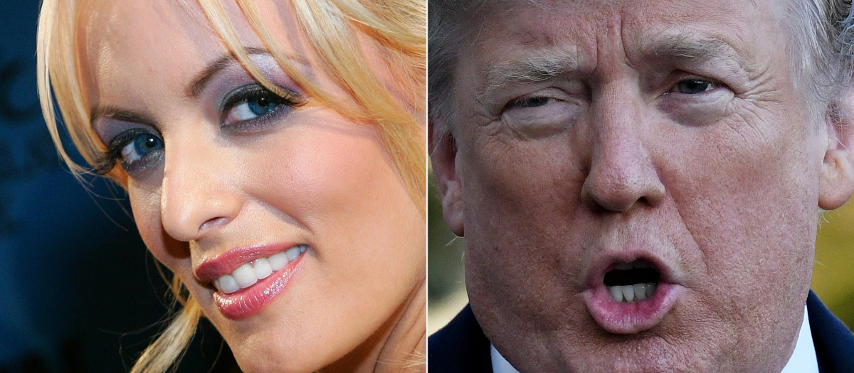 Trump The adult film actress has done battle with the former president for several years, alleging in 2018 that the two had a sexual relationship the long-ago summer of 2006. (Photos by Ethan Miller and Olivier Douliery / various sources / AFP)