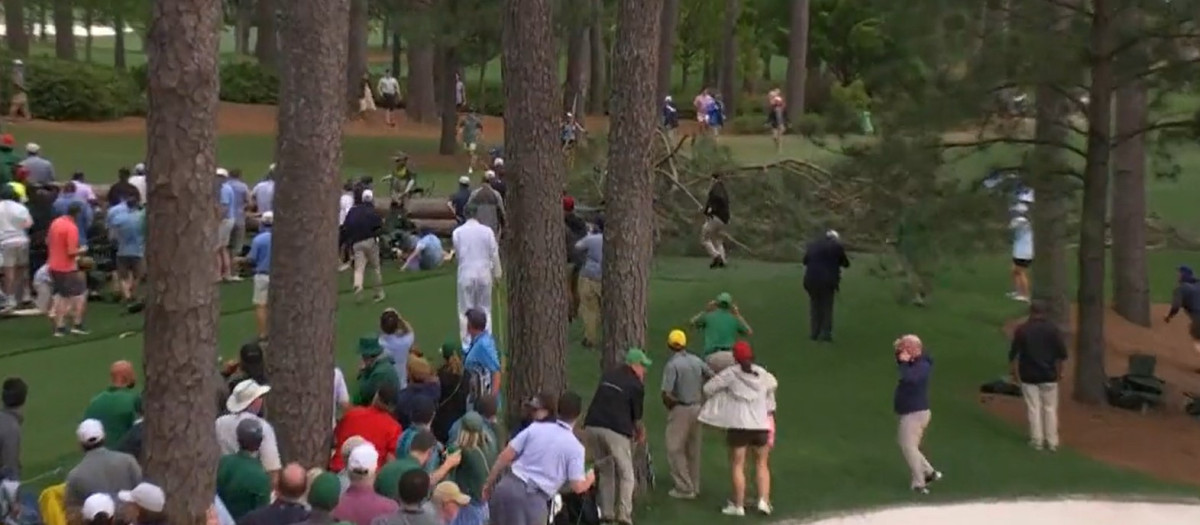 Uno de los árboles caídos en el Masters Augusta de Georgia