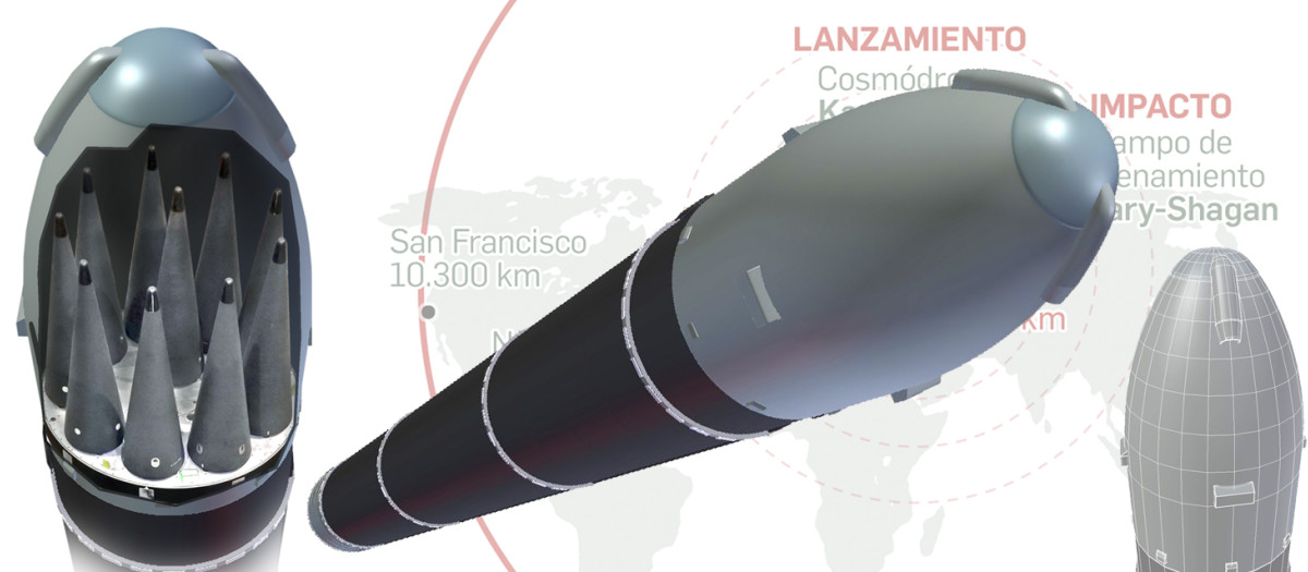 El misil ruso Satán II puede portar hasta 10 ojivas nucleares