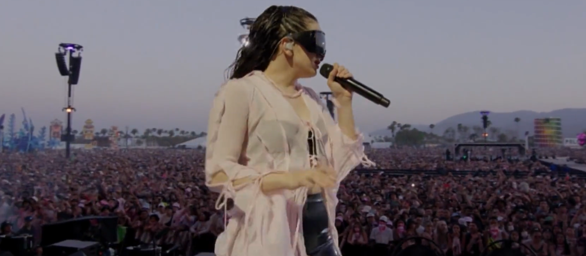 Rosalía, durante su actuación en el Festival de Coachella 2023