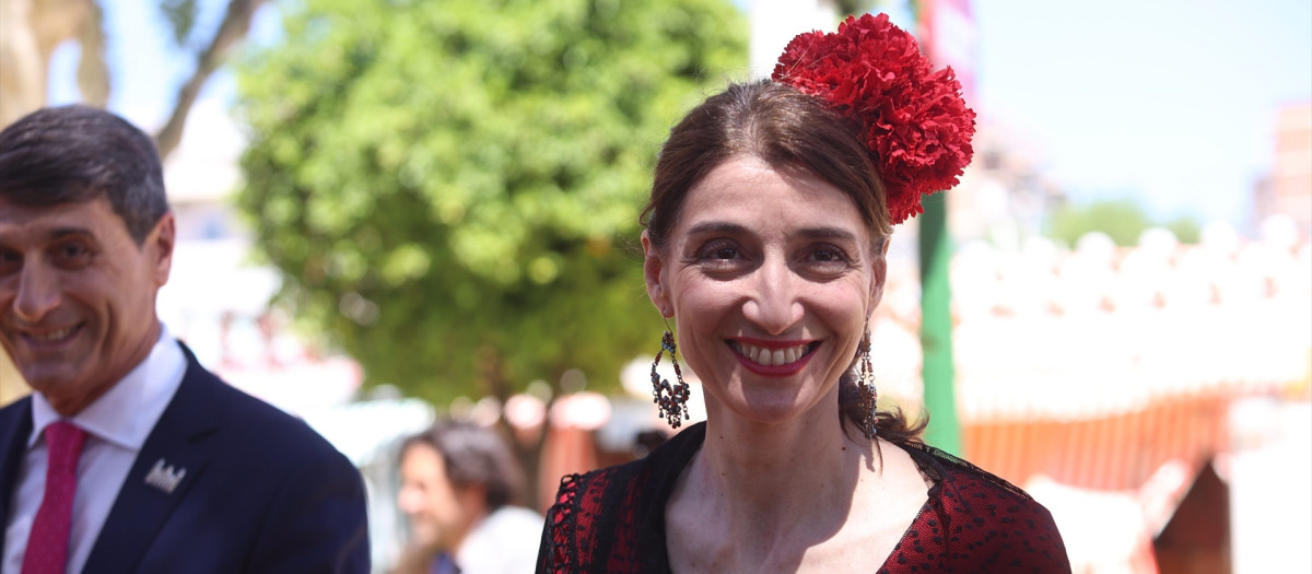 La ministra de Justicia, Pilar Llop, durante su visita a la Feria de Abril de Sevilla