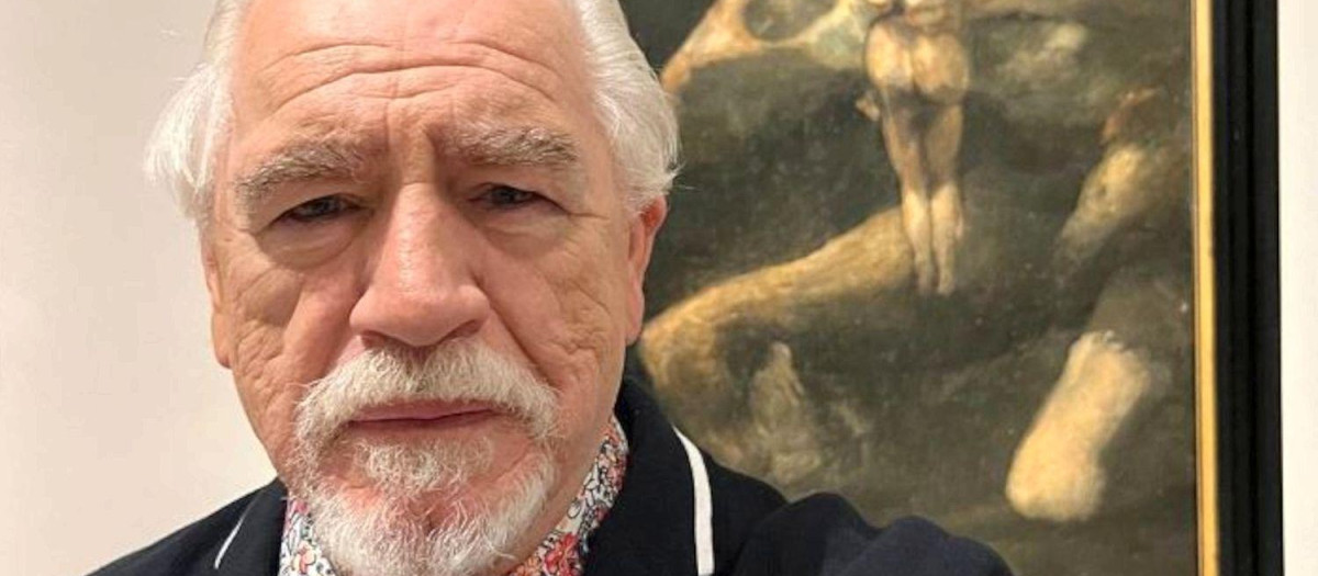 El actor Brian Cox frente a la obra 'Saturno devorando a sus hijos', de Goya, en el Museo del Prado