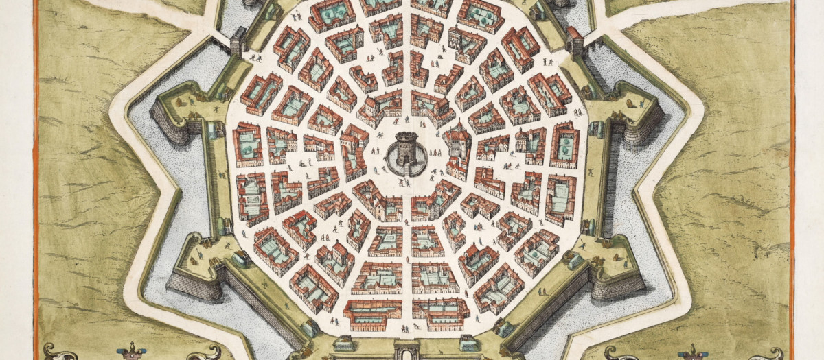 Mapa de Palmanova, Italia