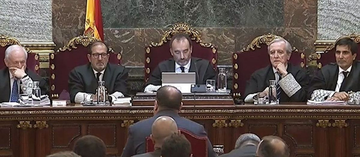 La Sala Penal, con Manuel Marchena al frente, durante el juicio del procés