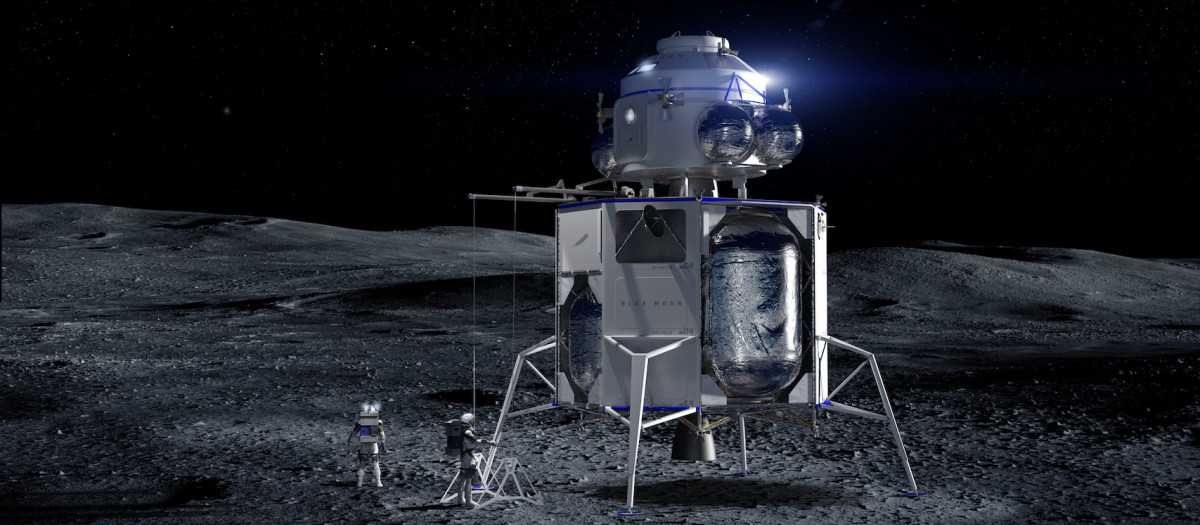 Diseño propuesto por Blue Origin para su aterrizador Blue Moon