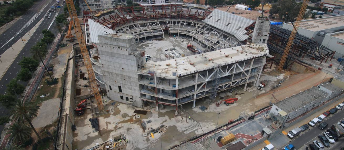 Imagen aérea del futuro complejo Roig Arena