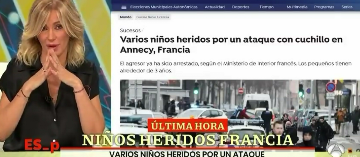 Susanna Griso, en el programa de este jueves de Espejo Público