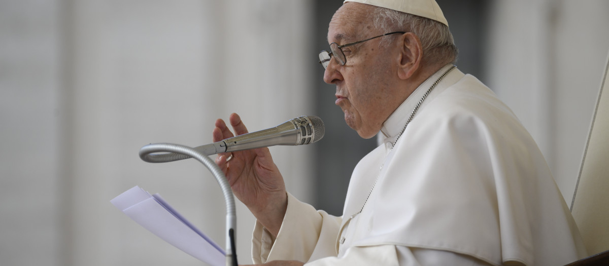 Pope Francis during his weekly general audience in Saint Peter's Square at the Vatican.