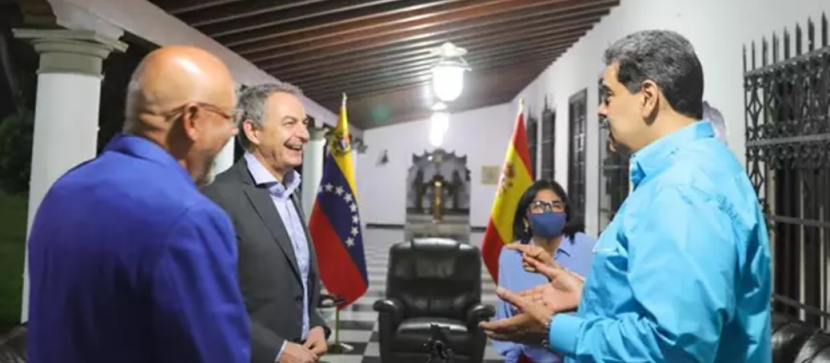 José Luis Rodríguez Zapatero y Nicolás Maduro, en enero en Caracas