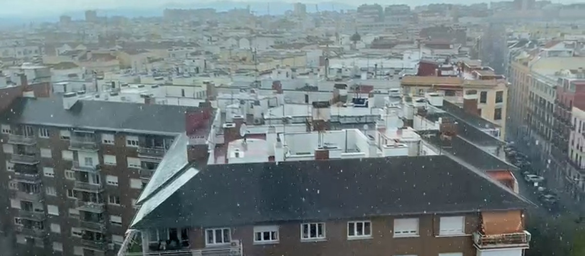 Granizo en Madrid
