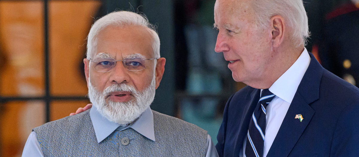 El primer ministro de India, Narendra Modi llegó a la Casa Blanca para reunirse con el presidente Joe Biden