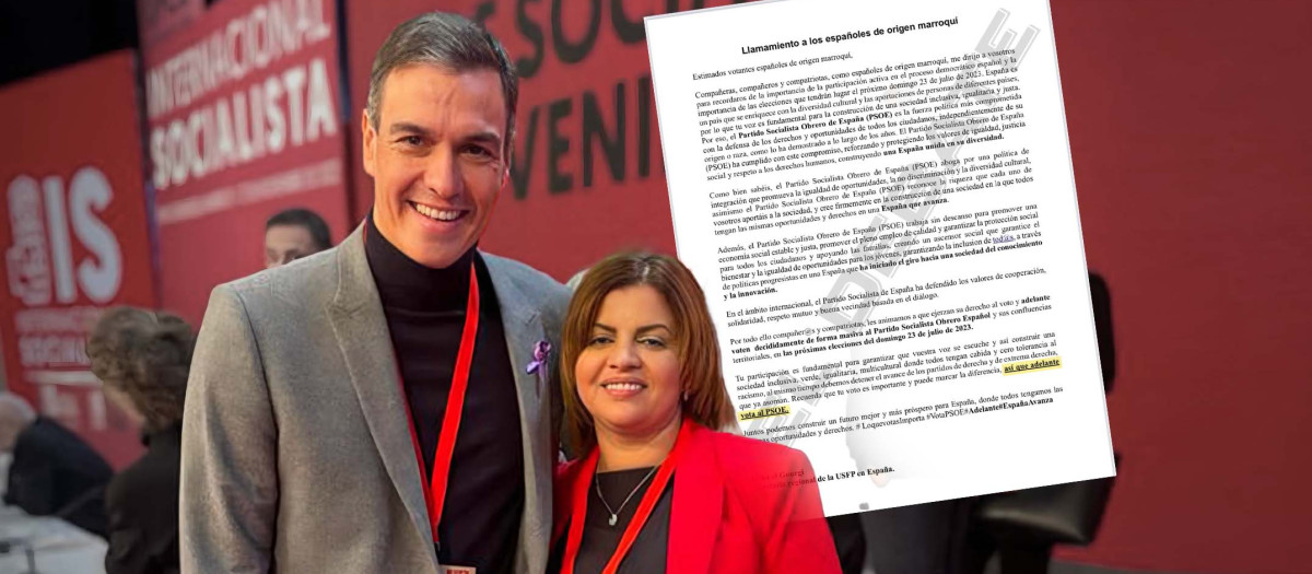 Aicha El Gouri junto a Pedro Sánchez