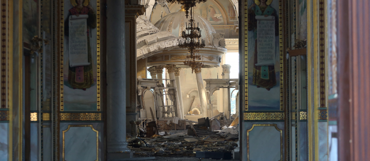 La catedral de la Transfiguración tras el bombardeo ruso el pasado 23 de julio