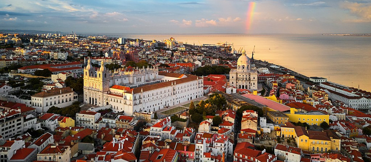 Vista aérea de la ciudad de Lisboa