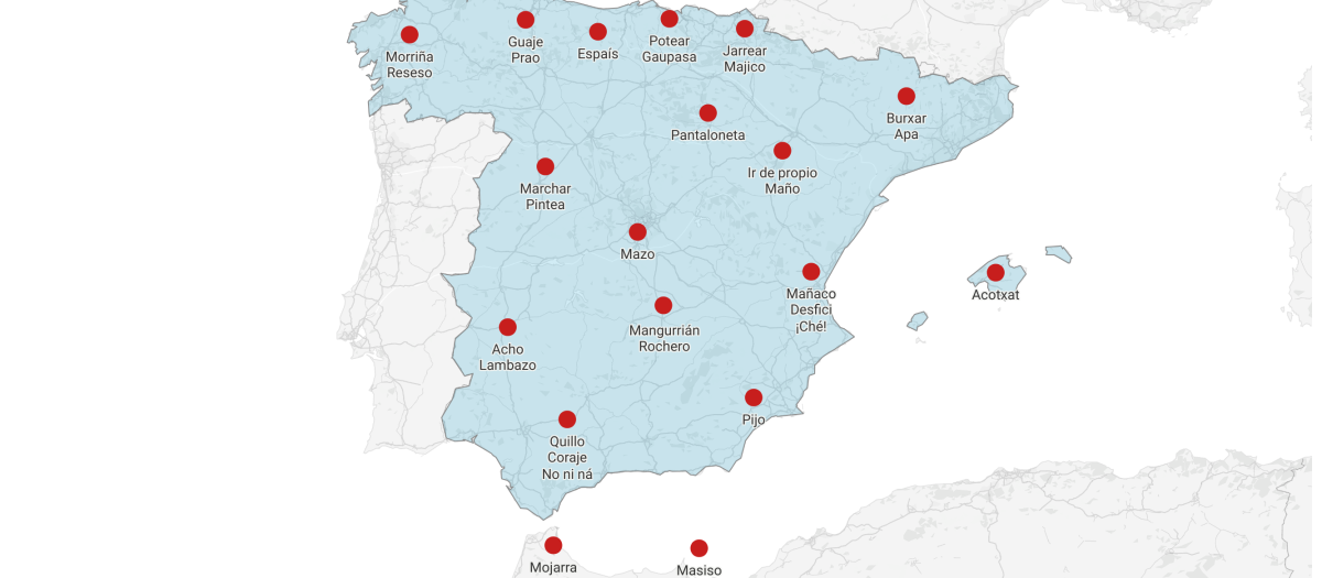 El mapa de las palabras más características de cada autonomía