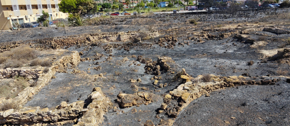 El yacimiento romano de Calpe tras el incendio