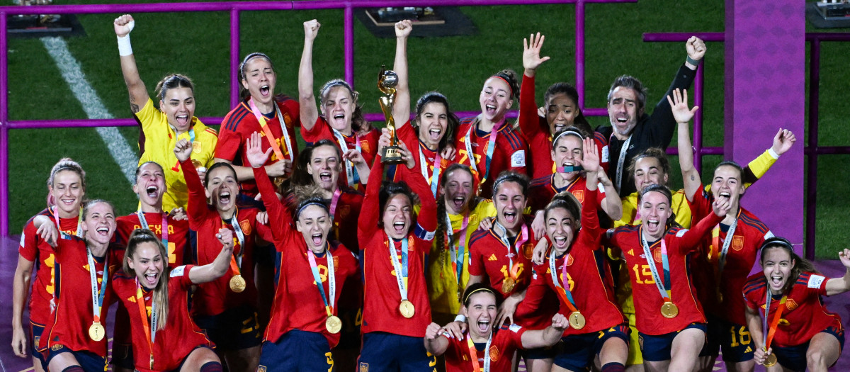 Euforia entre las jugadoras españolas por la consecución del Mundial