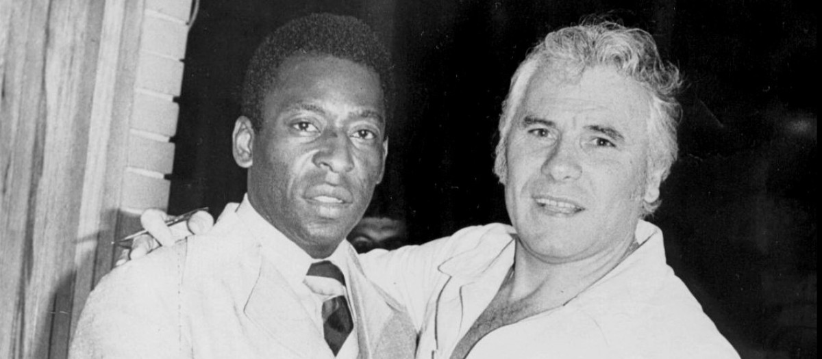 Lázaro Candal, junto a Pelé