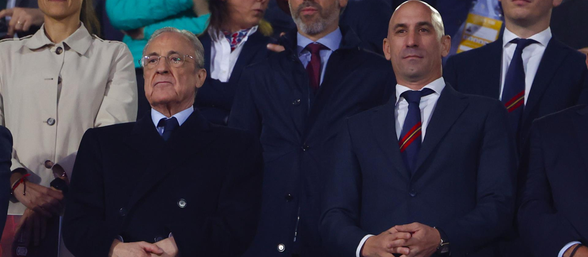 Florentino Pérez y Luis Rubiales en la final de la Copa de la Reina