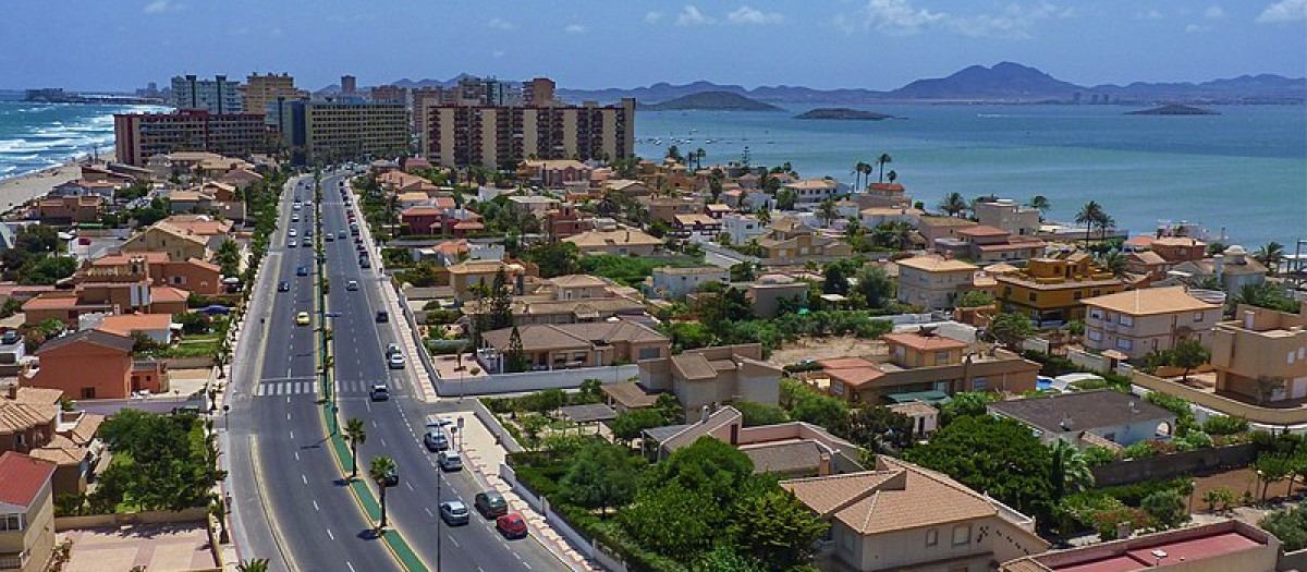 Vista aérea de la Gran Vía de La Manga