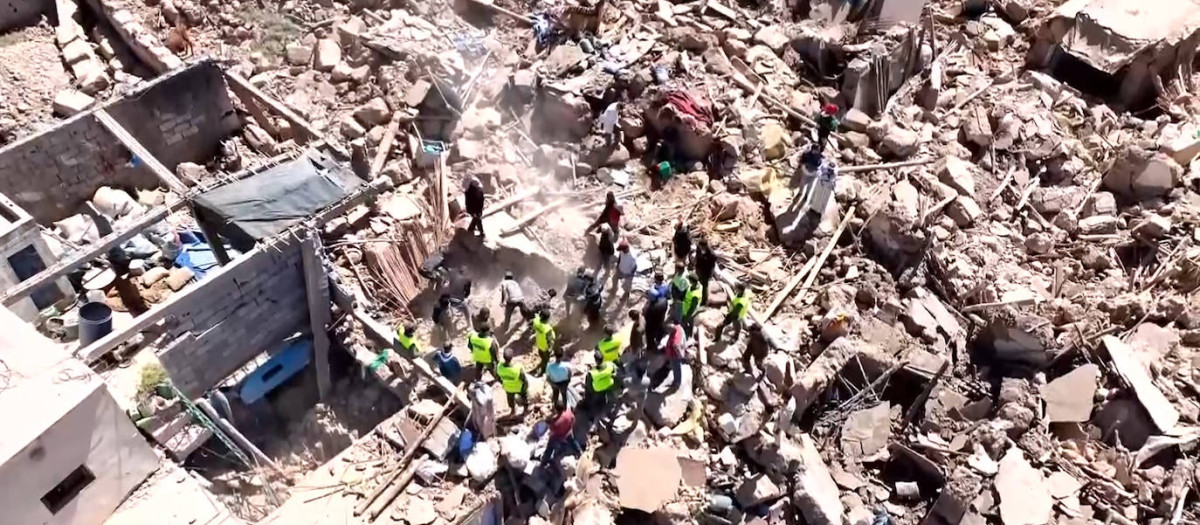 Vista aérea del terremoto de Marruecos