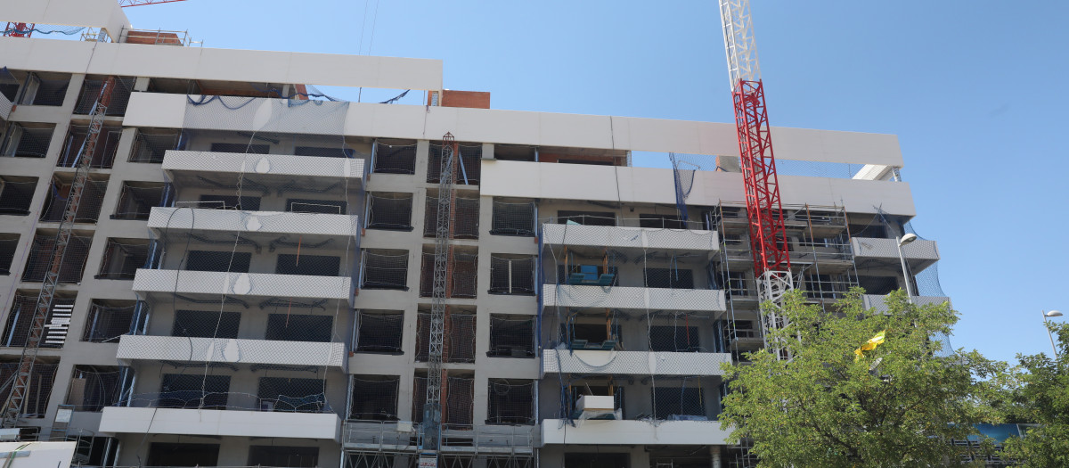 Edificio en construcción en Madrid