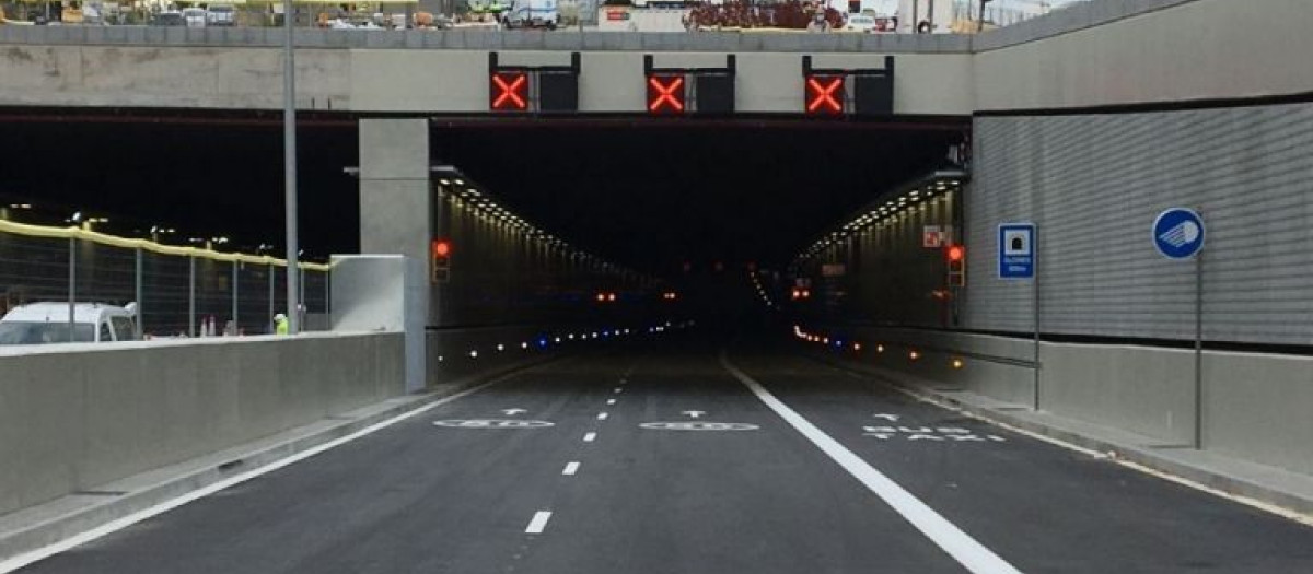 Acceso a los túneles de la madrileña M-30