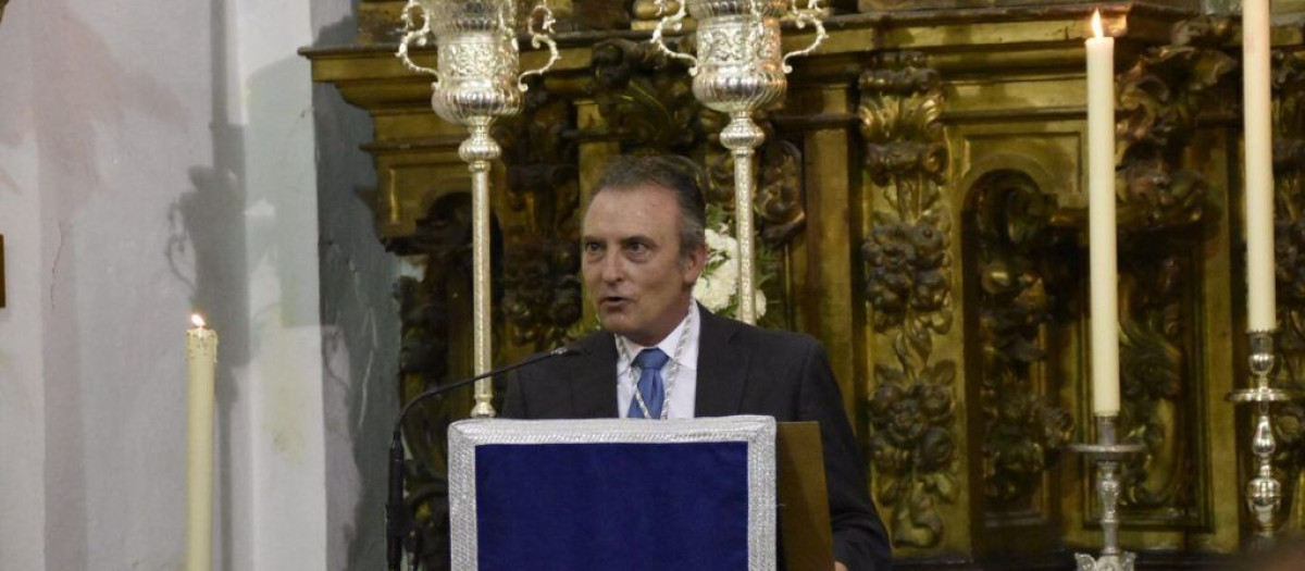 Joaquín de Velasco, durante el pregón a Nuestra Señora del Socorro Coronada