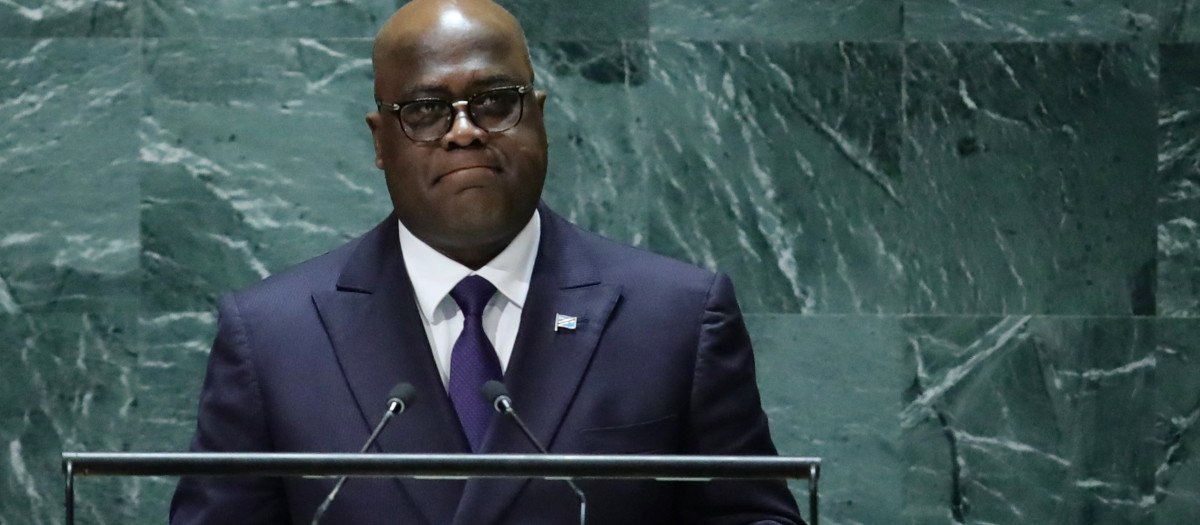 El presidente del Congo Felix-Antoine Tshisekedi Tshilombo durante su discurso en la ONU