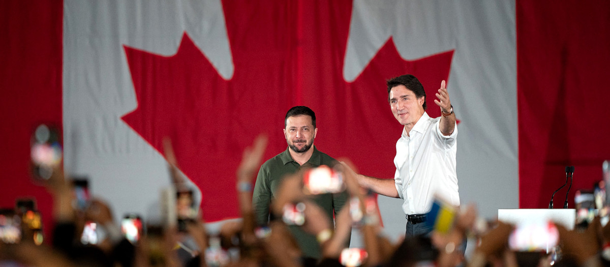 El primer ministro canadiense Justin Trudeau y el presidente Zelenski en Toronto