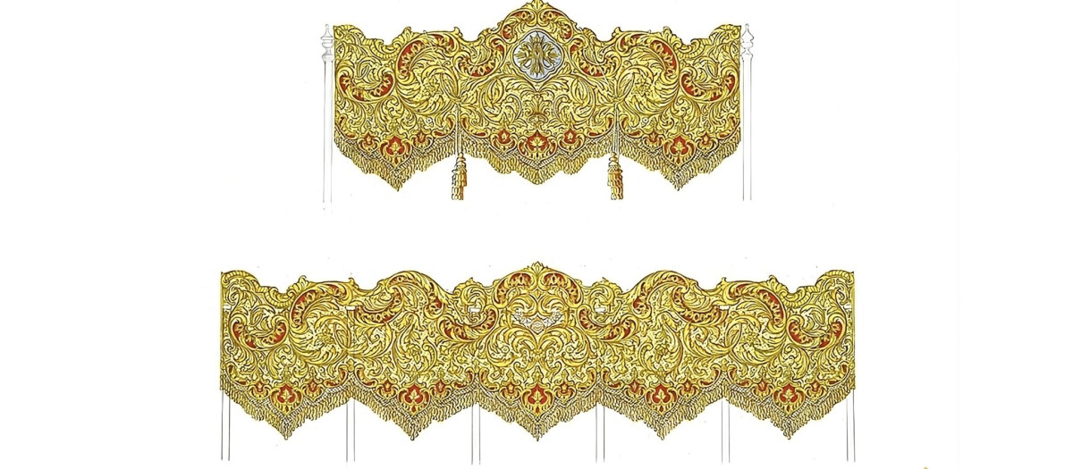 Diseño de la bambalina para la Virgen de la Encarnación