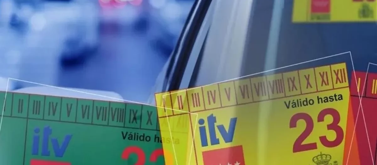 Actualmente la DGT utiliza tres colores diferentes para la pegatina de la ITV