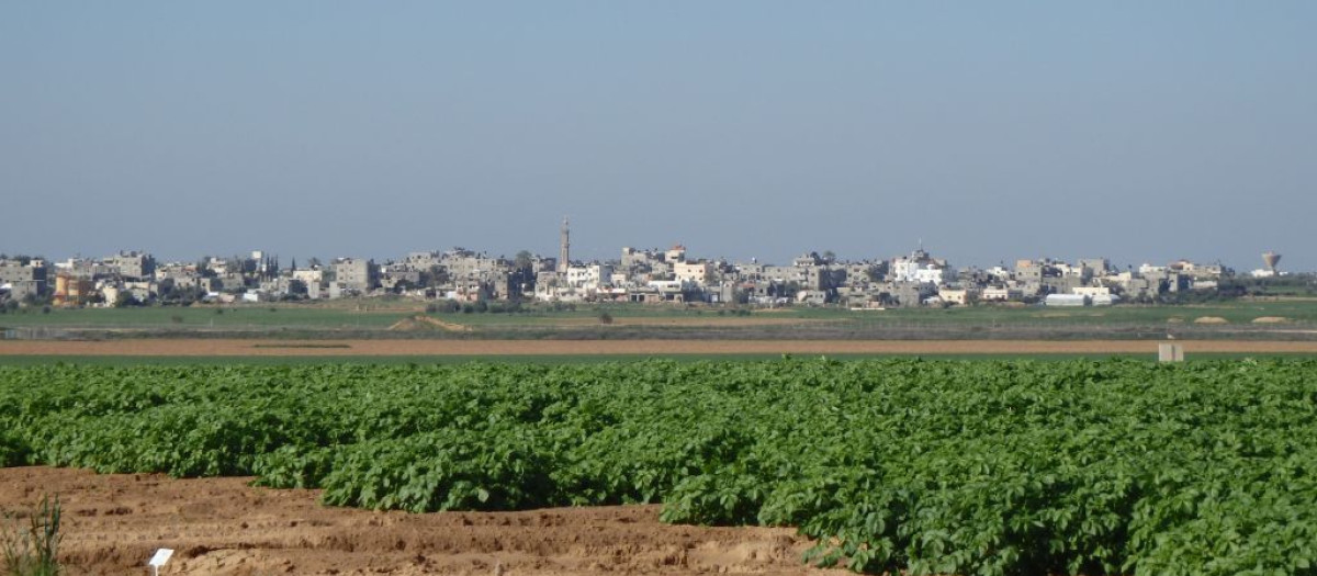 La vista de gaza desde el Otef