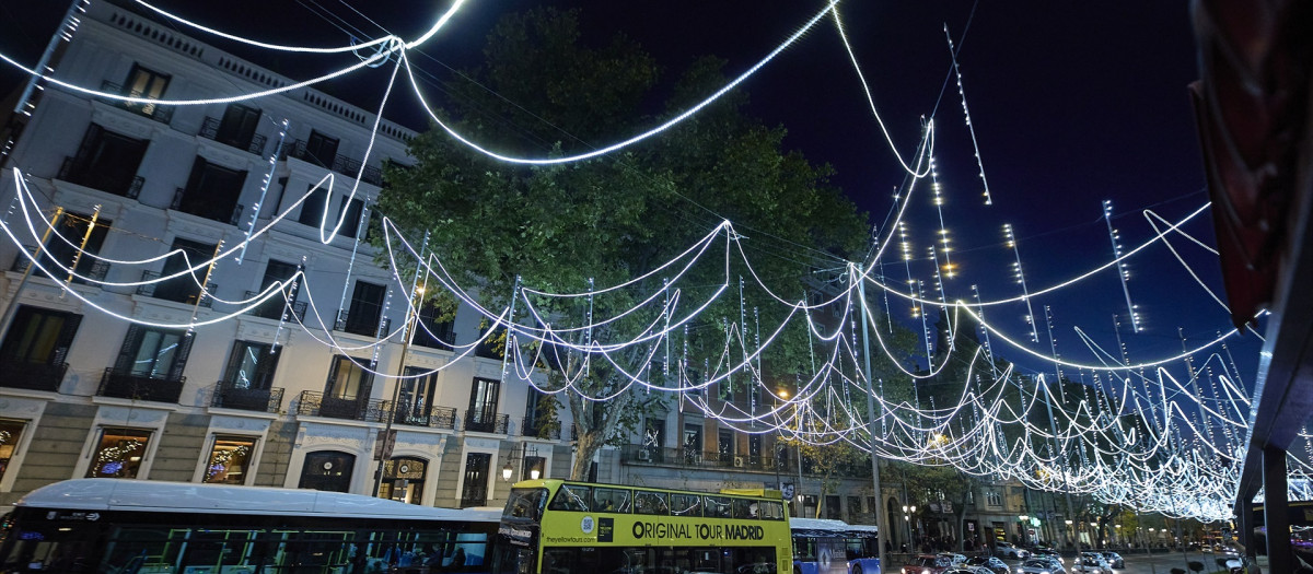 Vista de luces desde el autobús Naviluz