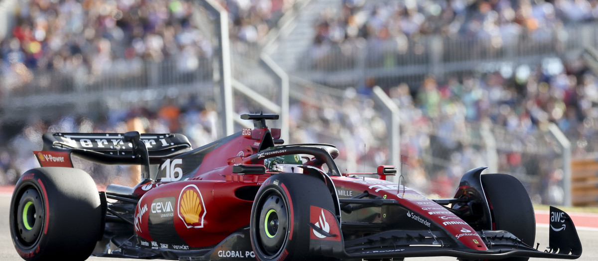 Austin (United States), 20/10/2023.- Ferrari driver Charles Leclerc during a qualifying session for the 2023 Formula 1 Grand Prix of the United States at the Circuit of the Americas in Austin, USA, 20 October 2023. (Fórmula Uno, Estados Unidos) EFE/EPA/ADAM DAVIS