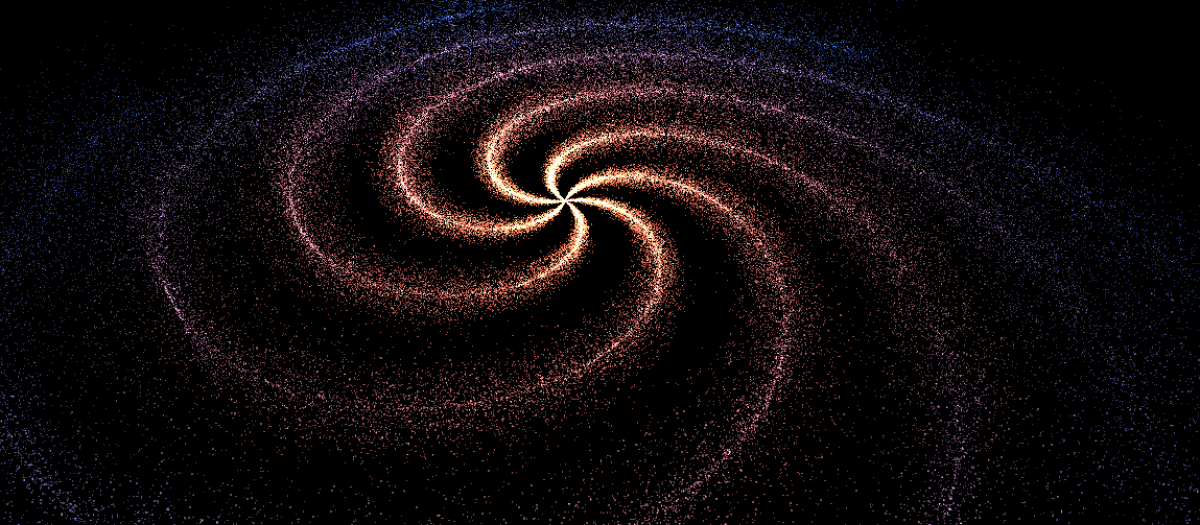 Un diseño de galaxia creado con el editor