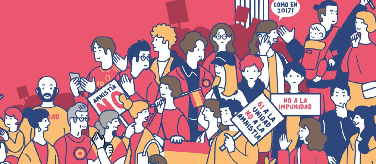Cartel de la manifestación contra la amnistía convocada por la fundación Denaes