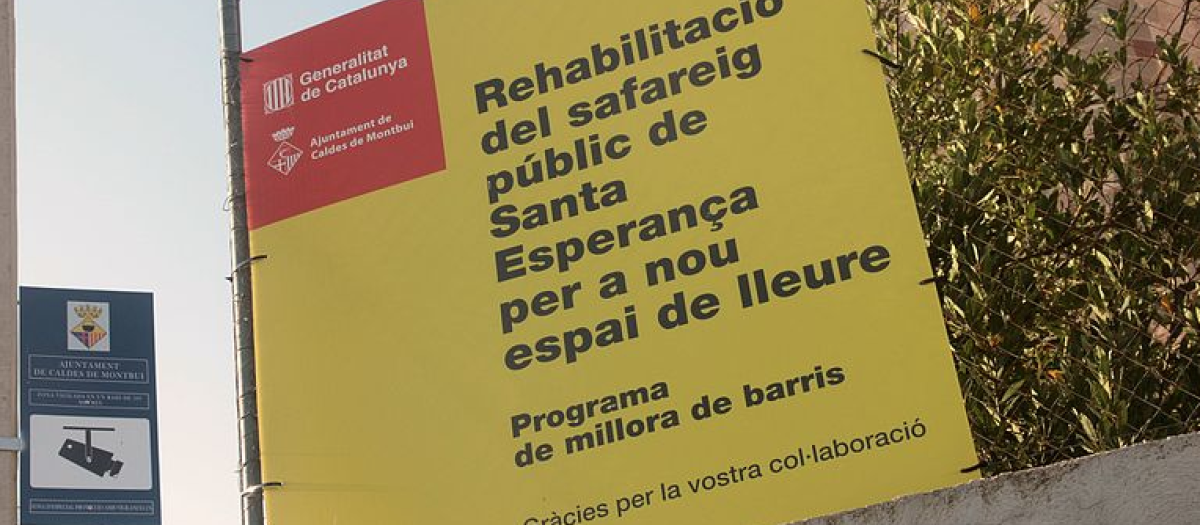 Un cartel de la Generalidad de Cataluña en catalán