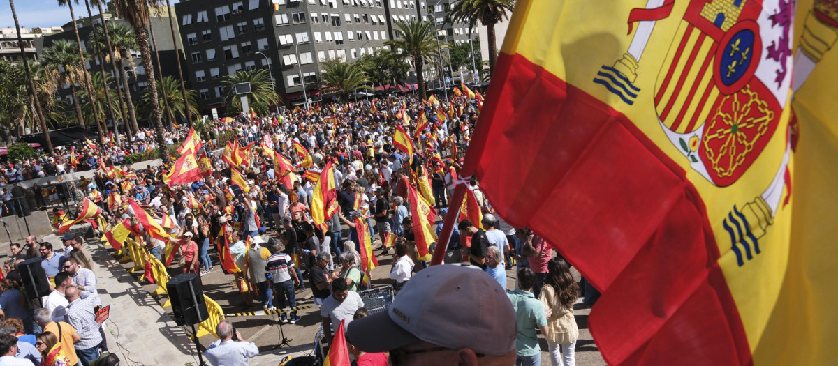 Imagen de Santa Cruz de Tenerife durante la manifestación por la igualdad.