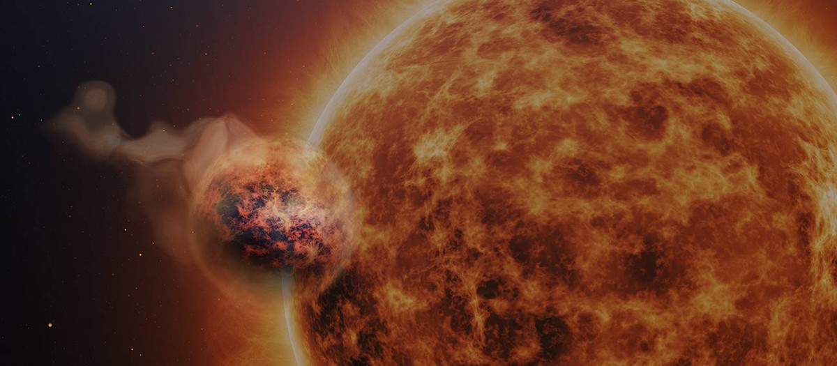 Impresión artística del exoplaneta WASP-107b y su estrella