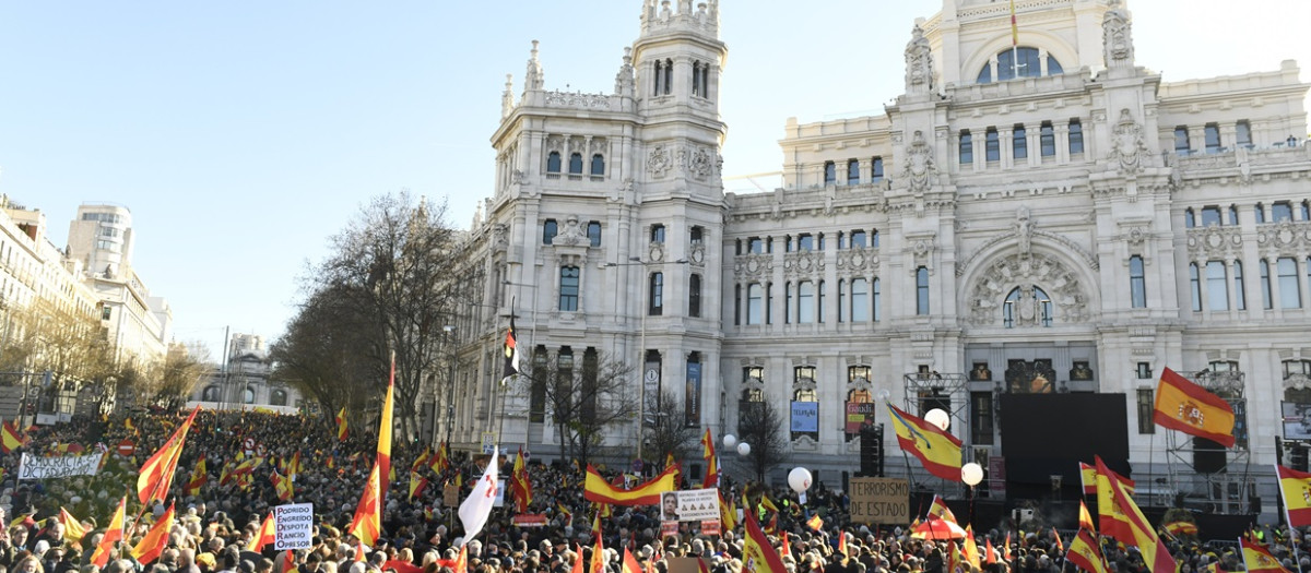 Miles de personas se manifiestan en Cibeles el pasado 21 de enero de 2023