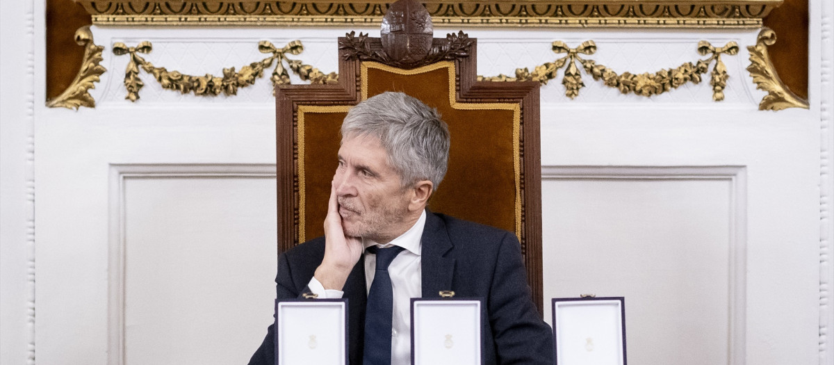 Fernando Grande-Marlaska durante la entrega de las medallas al Mérito de la Seguridad Vial