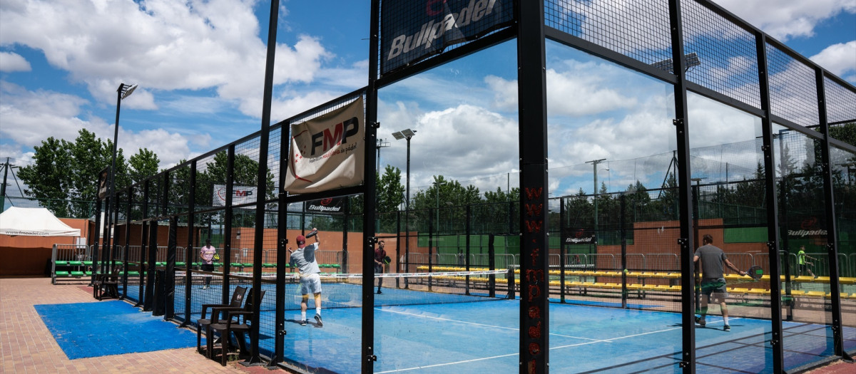 Pista de pádel del Parque Deportivo Puerta de Hierro, en Madrid