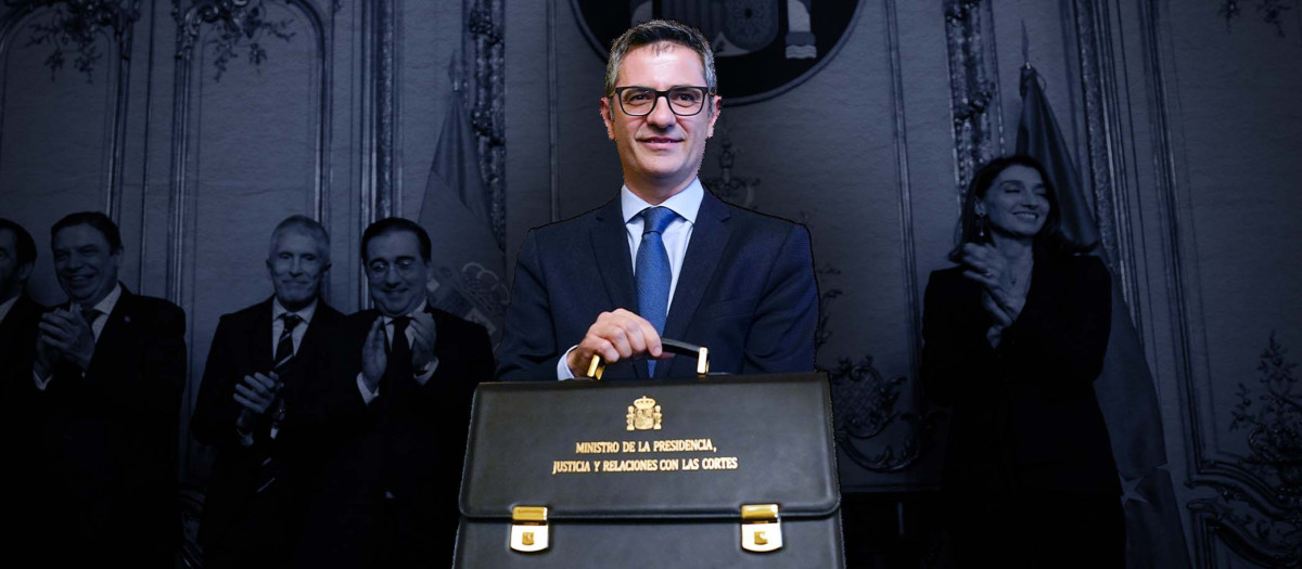 Félix Bolaños, con su cartera de ministro de Presidencia, Justicia y Relaciones con las Cortes