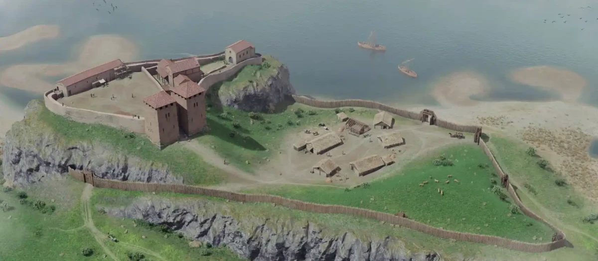 Reconstrucción virtual del castillo de Gauzón