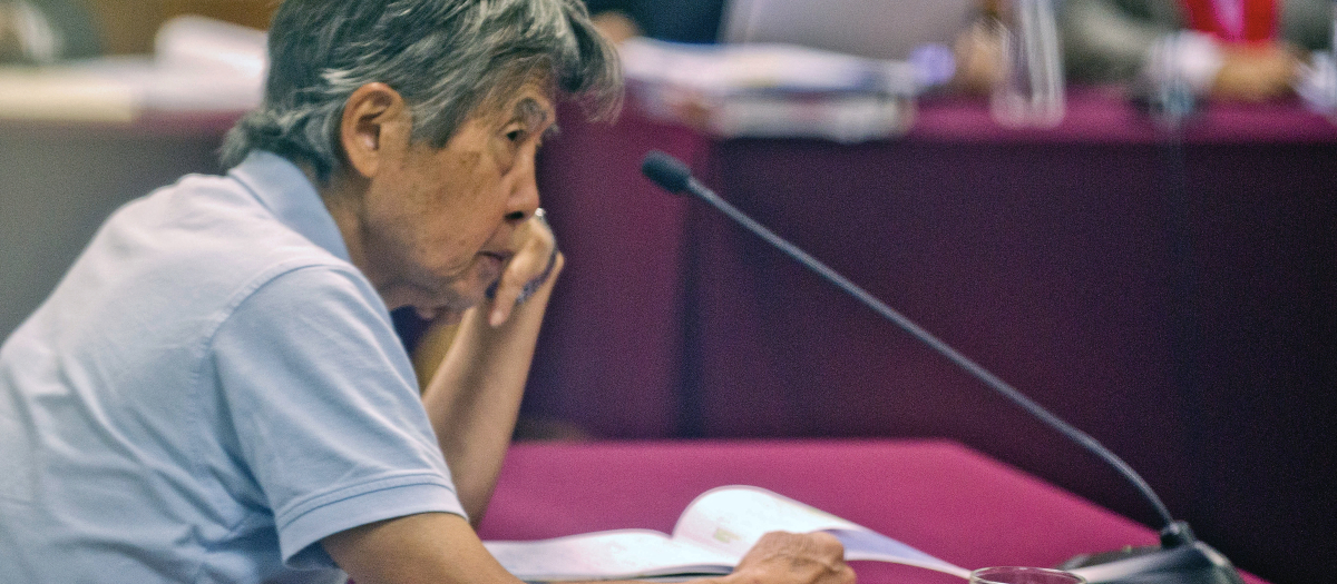 El expresidente peruano Alberto Fujimori (1990-2000) comparece ante un tribunal en 2014