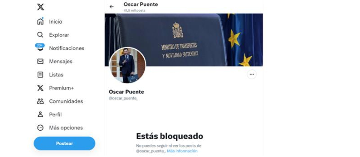 El ministro Óscar Puente también ha decidido bloquear a El Debate