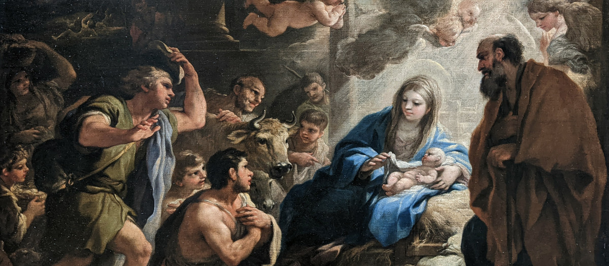 La adoración de los pastores de Luca Giordano