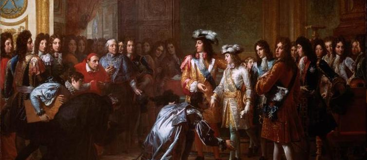 Proclamación de Felipe V como rey de España en el palacio de Versalles (Francia) el 16 de noviembre de 1700