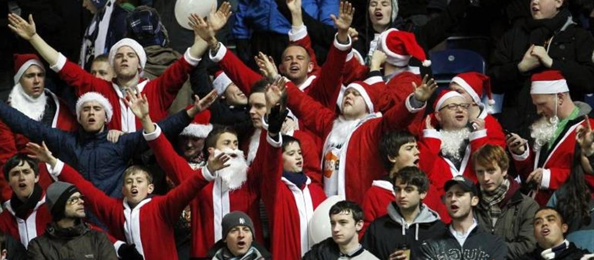 Aficionados ingleses durante el Boxing Day